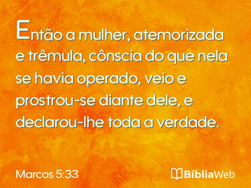 Marcos 5:33 em imagem para compartilhar