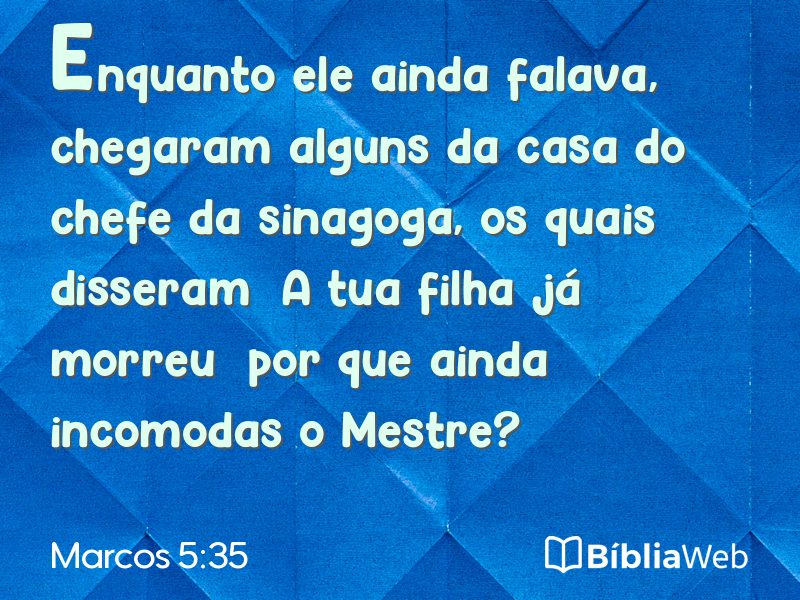 Marcos 5:35 em imagem para compartilhar