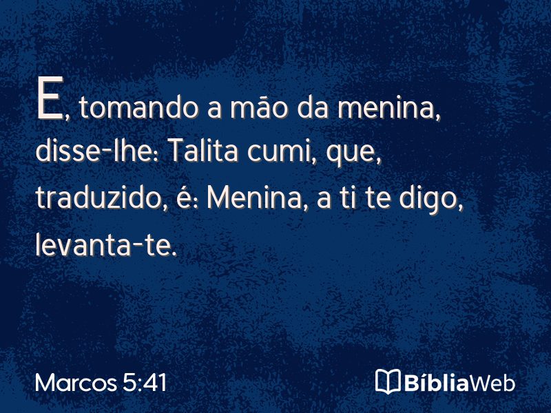 Marcos 5:41 em imagem para compartilhar