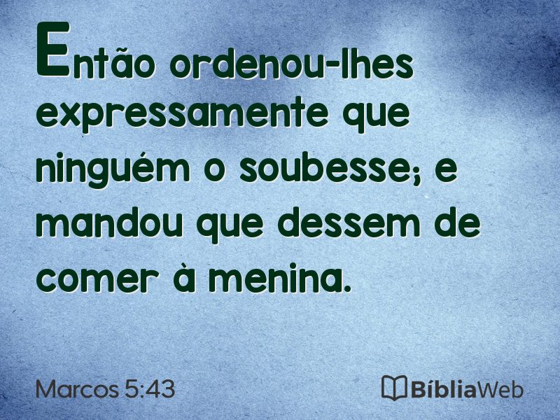 Marcos 5:43 em imagem para compartilhar