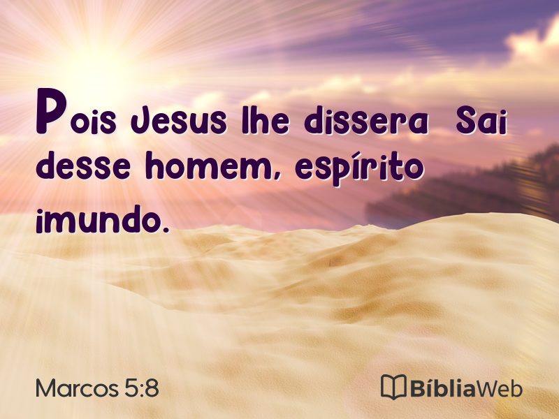 Marcos 5:8 em imagem para compartilhar