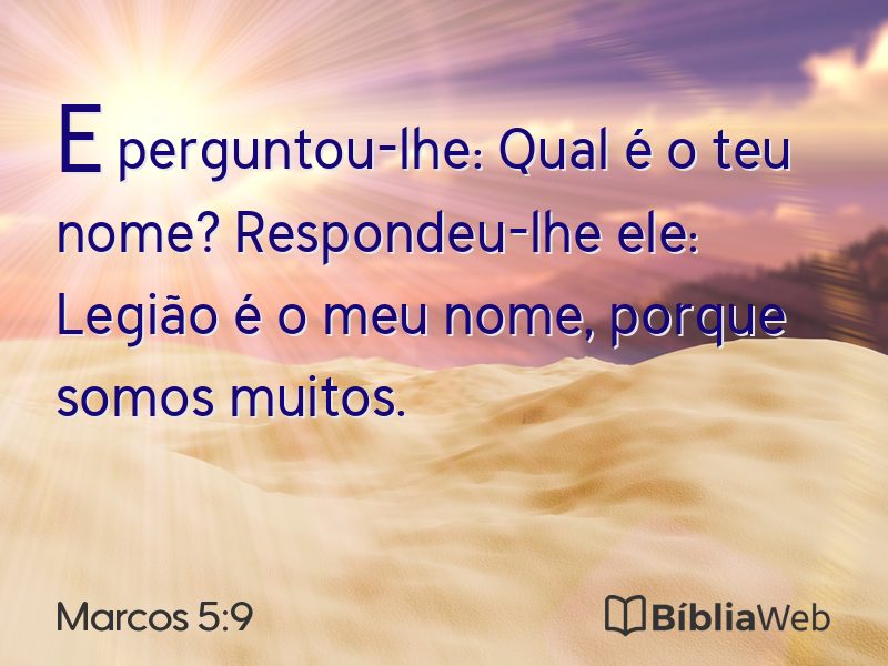 Marcos 5:9 em imagem para compartilhar