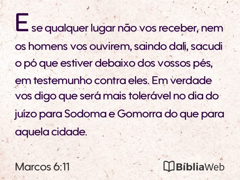 Marcos 6:11 em imagem para compartilhar