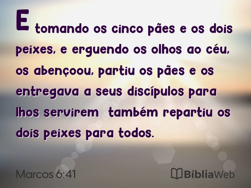 Marcos 6:41 em imagem para compartilhar
