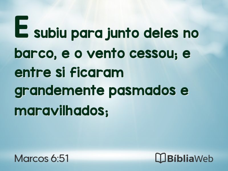 Marcos 6:51 em imagem para compartilhar