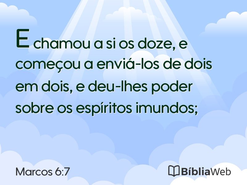 Marcos 6:7 em imagem para compartilhar