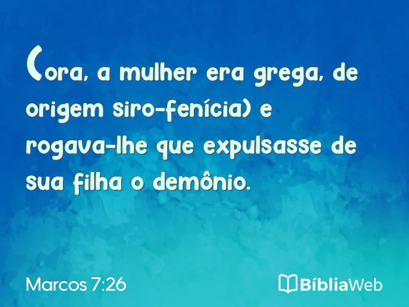 Marcos 7:26 em imagem para compartilhar