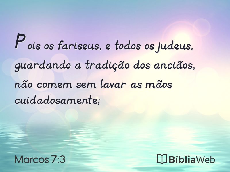 Marcos 7:3 em imagem para compartilhar