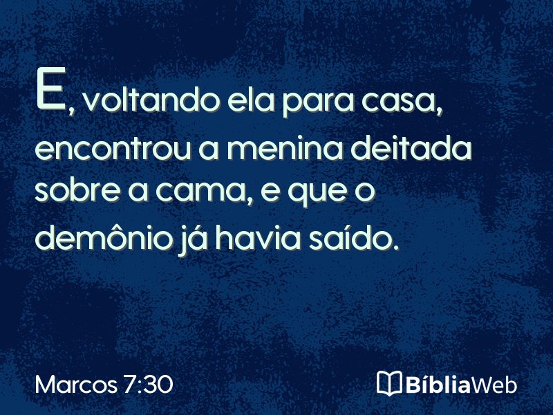 Marcos 7:30 em imagem para compartilhar