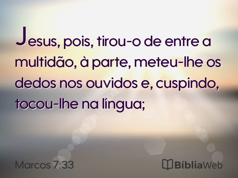 Marcos 7:33 em imagem para compartilhar