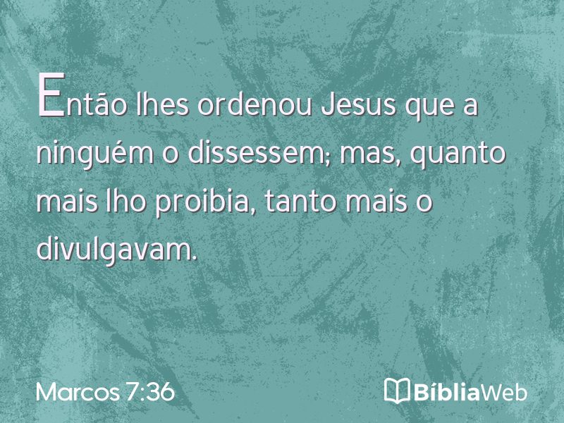 Marcos 7:36 em imagem para compartilhar