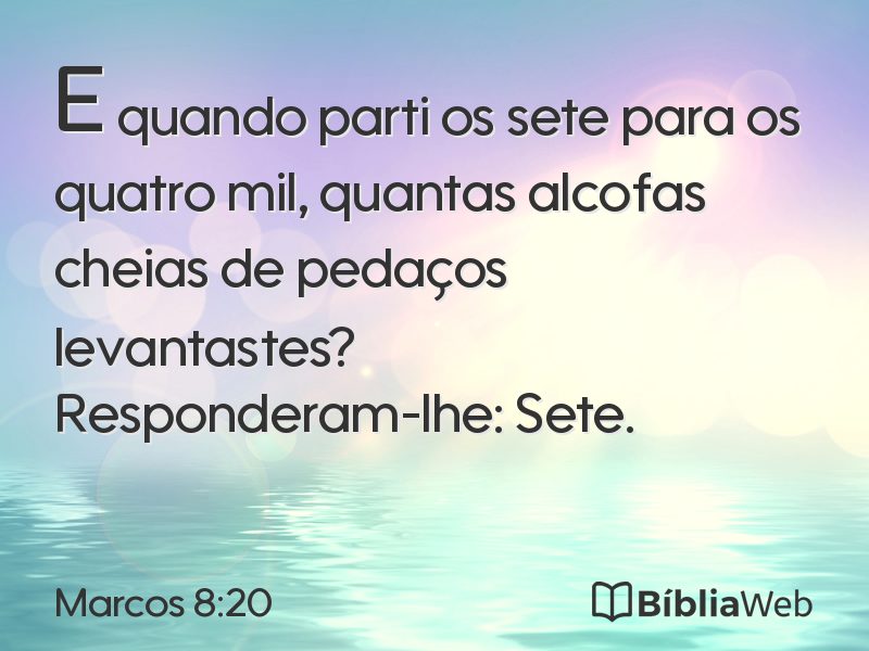 Marcos 8:20 em imagem para compartilhar