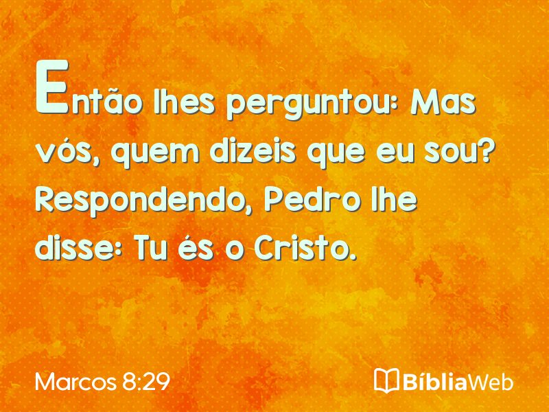 Marcos 8:29 em imagem para compartilhar
