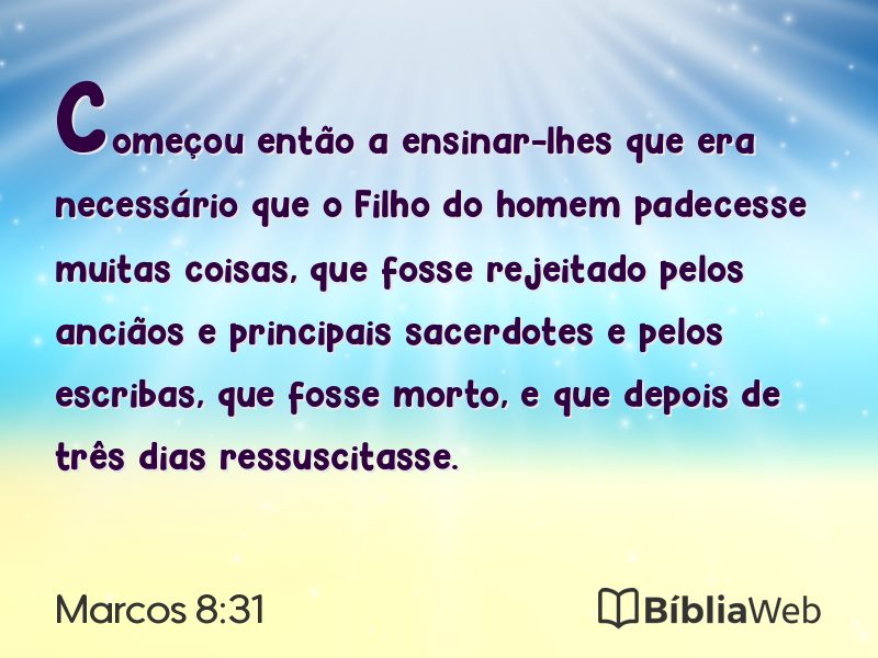 Marcos 8:31 em imagem para compartilhar
