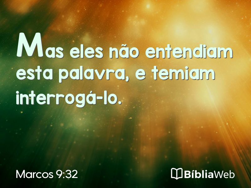 Marcos 9:32 em imagem para compartilhar