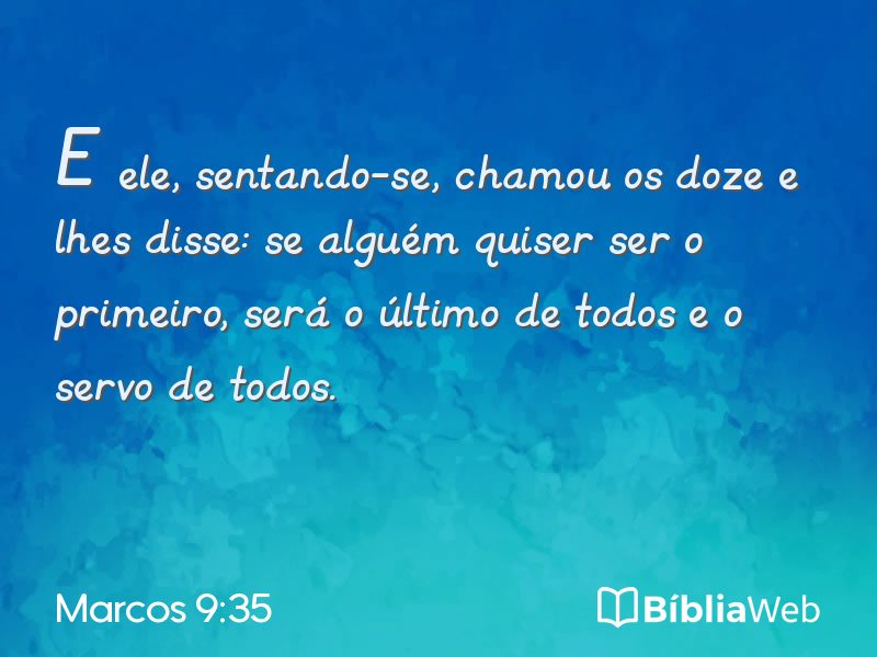 Marcos 9:35 em imagem para compartilhar