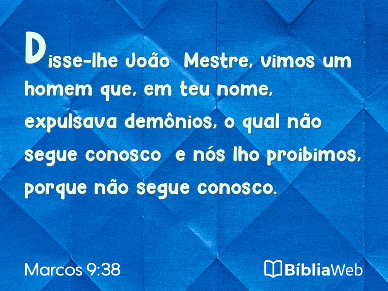 Marcos 9:38 em imagem para compartilhar