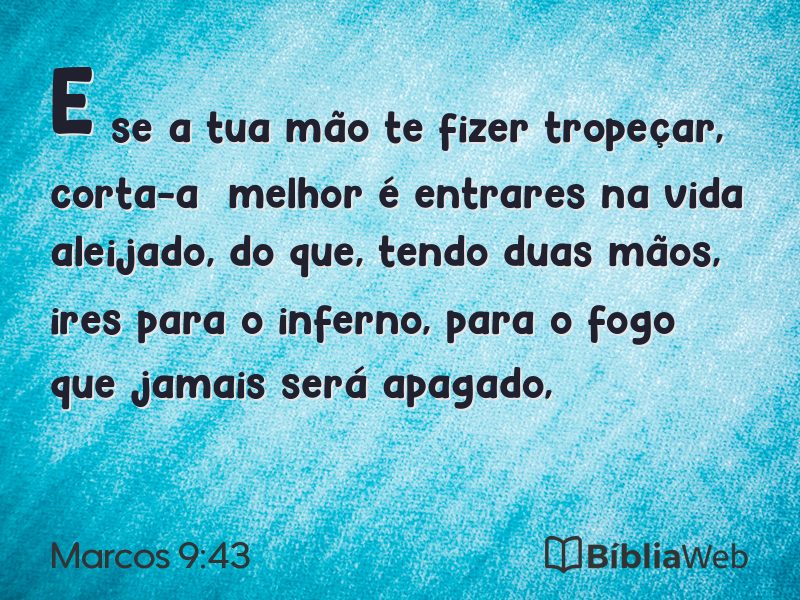 Marcos 9:43 em imagem para compartilhar