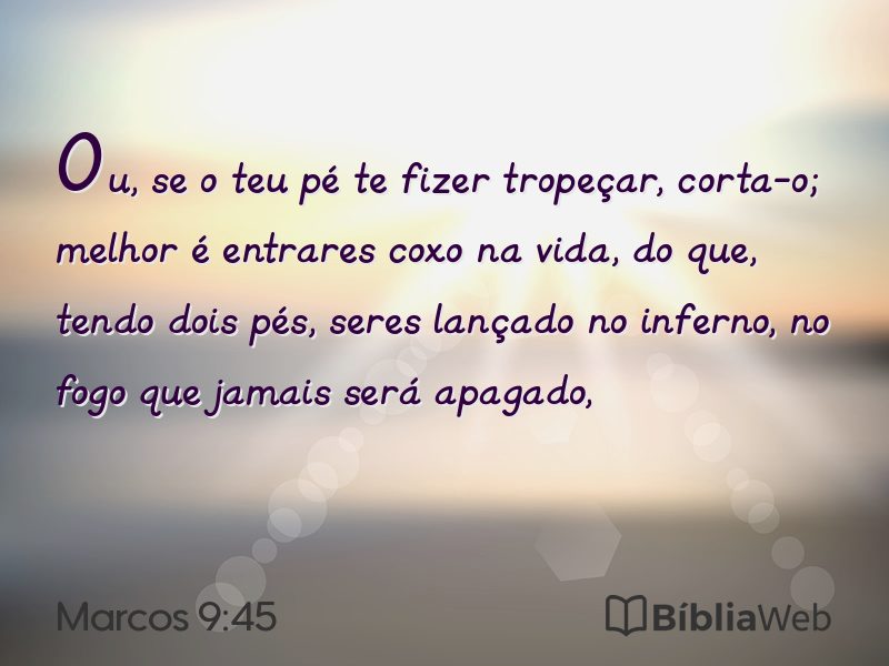 Marcos 9:45 em imagem para compartilhar