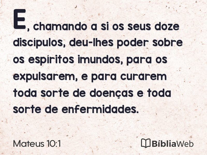 Mateus 10:1 em imagem para compartilhar