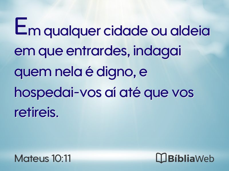 Mateus 10:11 em imagem para compartilhar