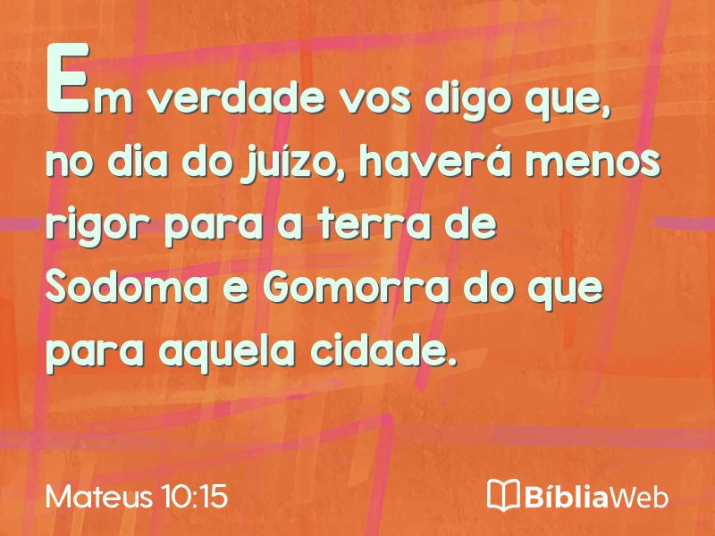 Mateus 10:15 em imagem para compartilhar