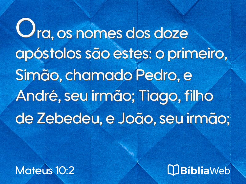 Mateus 10:2 em imagem para compartilhar