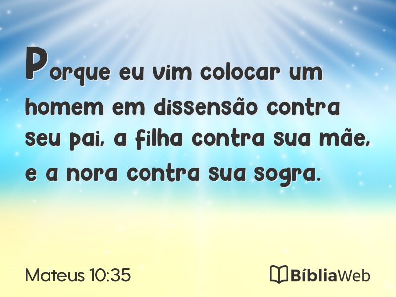 Mateus 10:35 em imagem para compartilhar