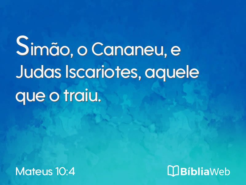Mateus 10:4 em imagem para compartilhar