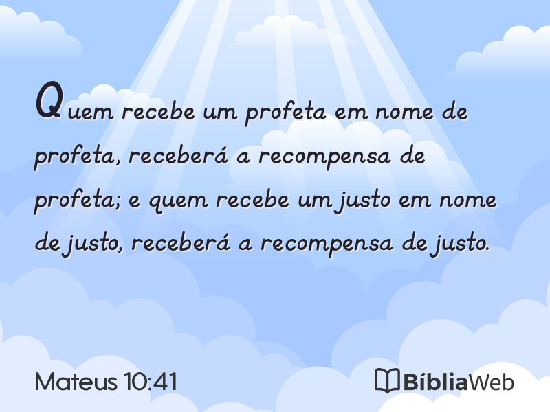 Mateus 10:41 em imagem para compartilhar