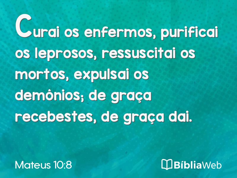 Mateus 10:8 em imagem para compartilhar