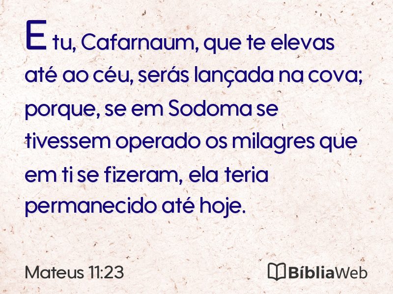 Mateus 11:23 em imagem para compartilhar
