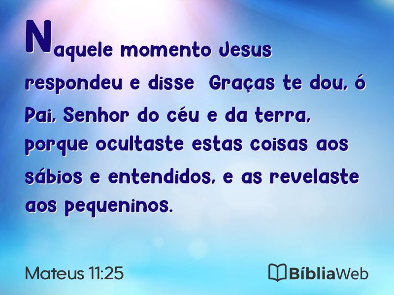 Mateus 11:25 em imagem para compartilhar