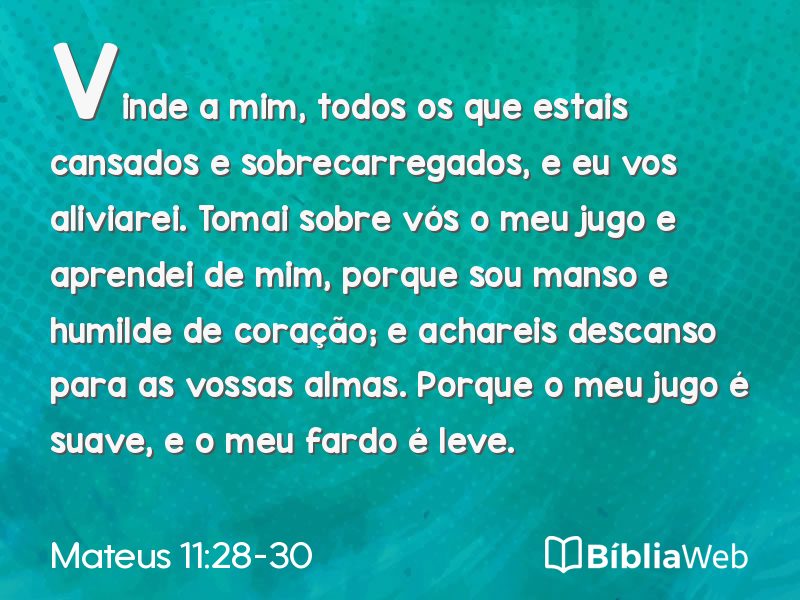 Mateus 11:28-30 em imagem para compartilhar