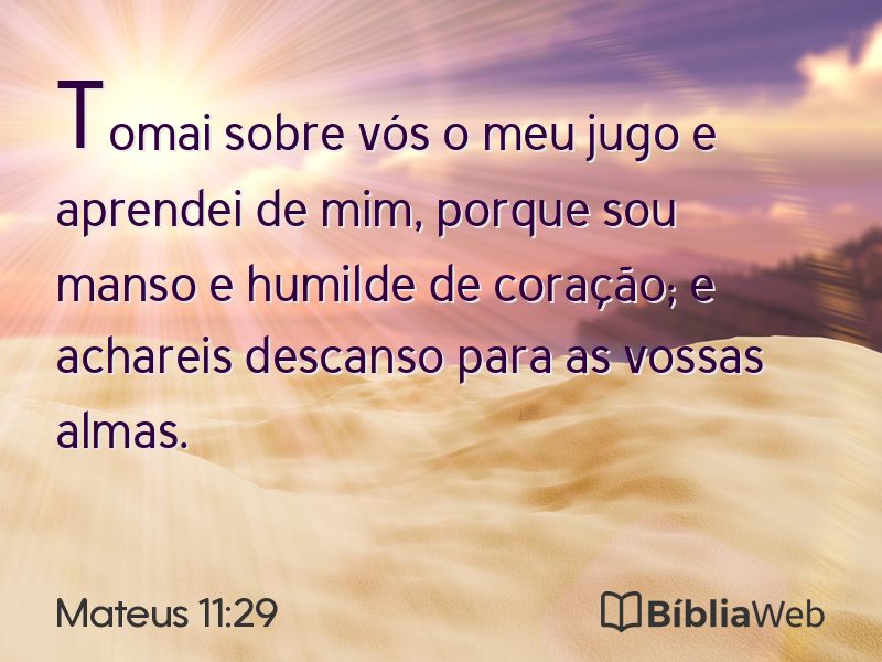 Mateus 11:29 em imagem para compartilhar