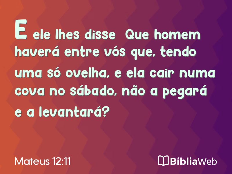 Mateus 12:11 em imagem para compartilhar