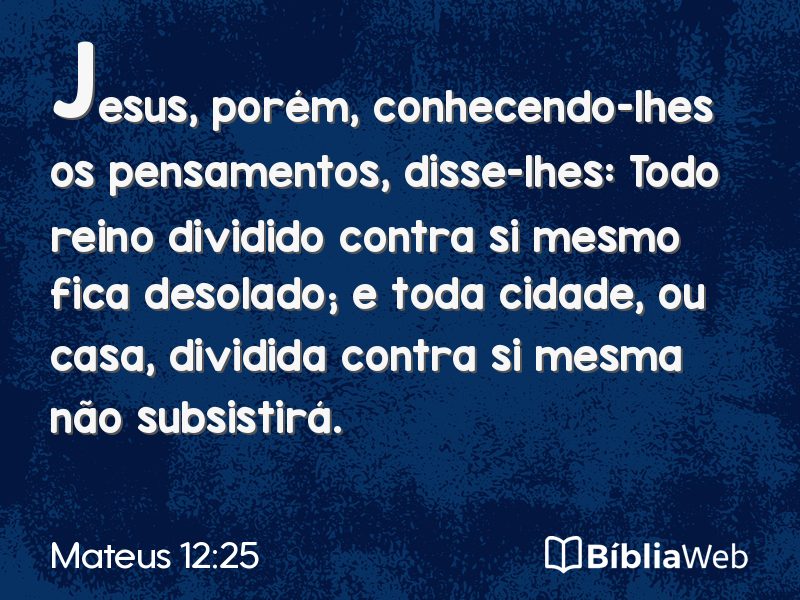 Mateus 12:25 em imagem para compartilhar
