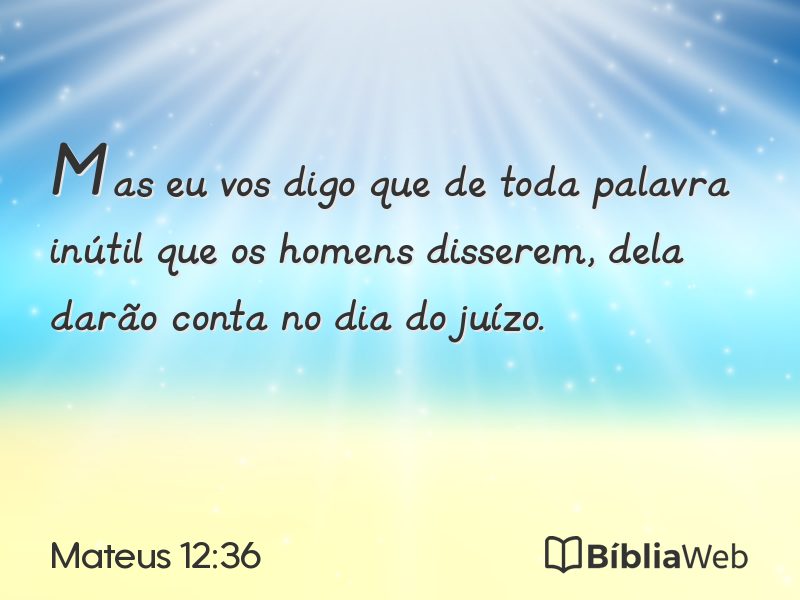 Mateus 12:36 em imagem para compartilhar