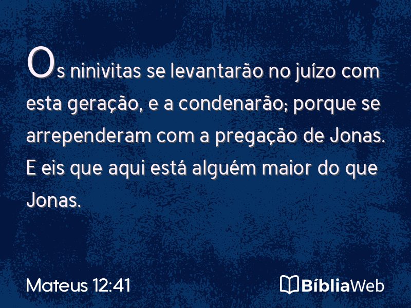 Mateus 12:41 em imagem para compartilhar