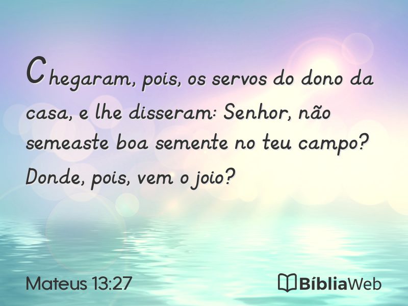 Mateus 13:27 em imagem para compartilhar