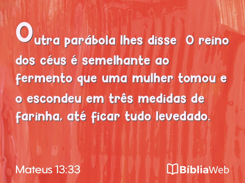 Mateus 13:33 em imagem para compartilhar