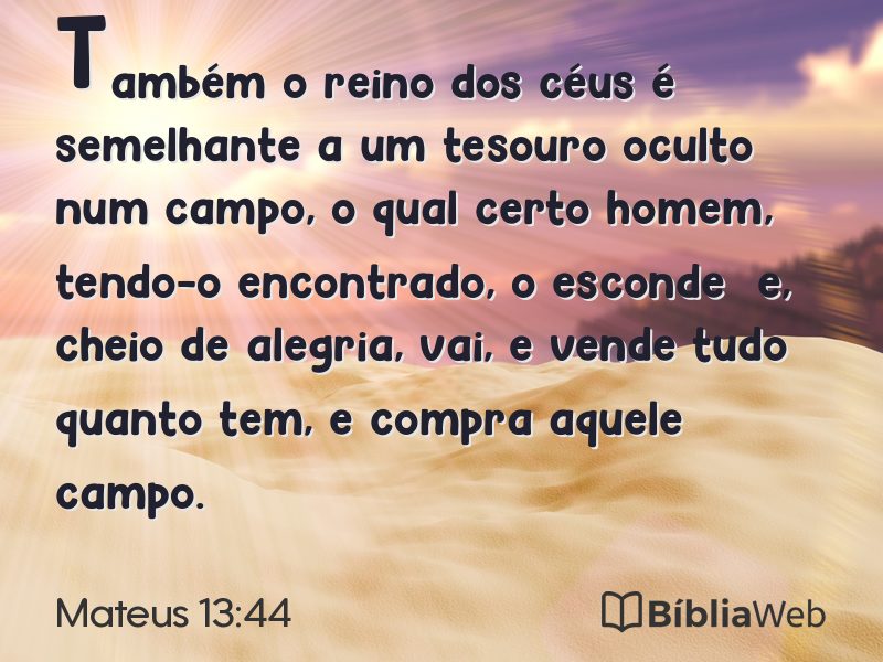 Mateus 13:44 em imagem para compartilhar