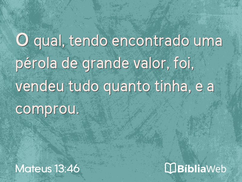 Mateus 13:46 em imagem para compartilhar