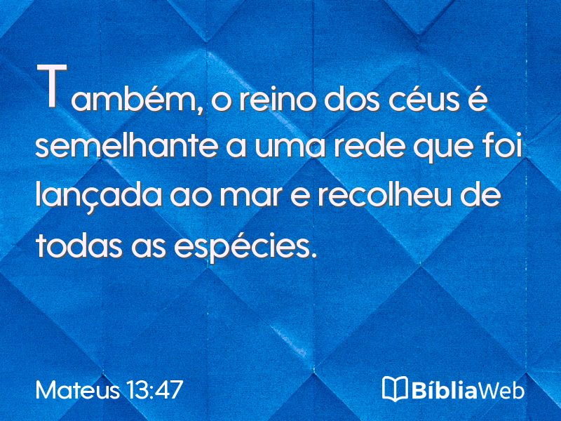 Mateus 13:47 em imagem para compartilhar