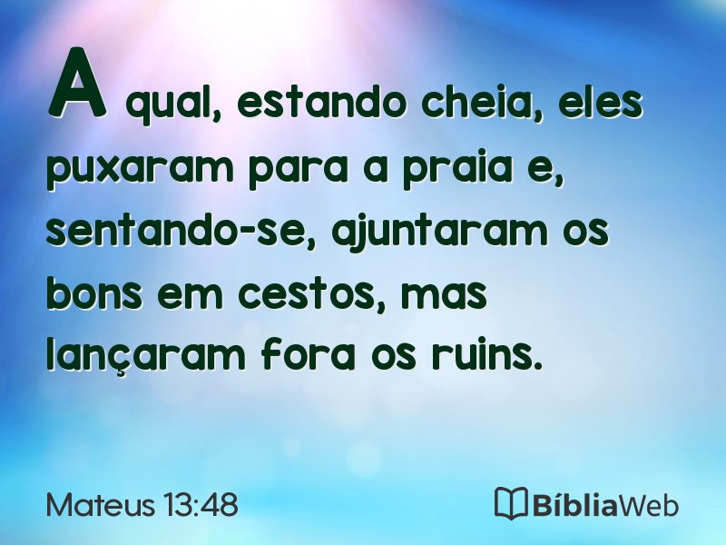 Mateus 13:48 em imagem para compartilhar
