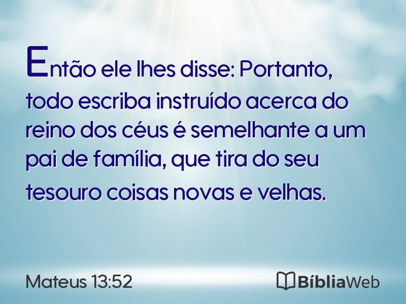 Mateus 13:52 em imagem para compartilhar