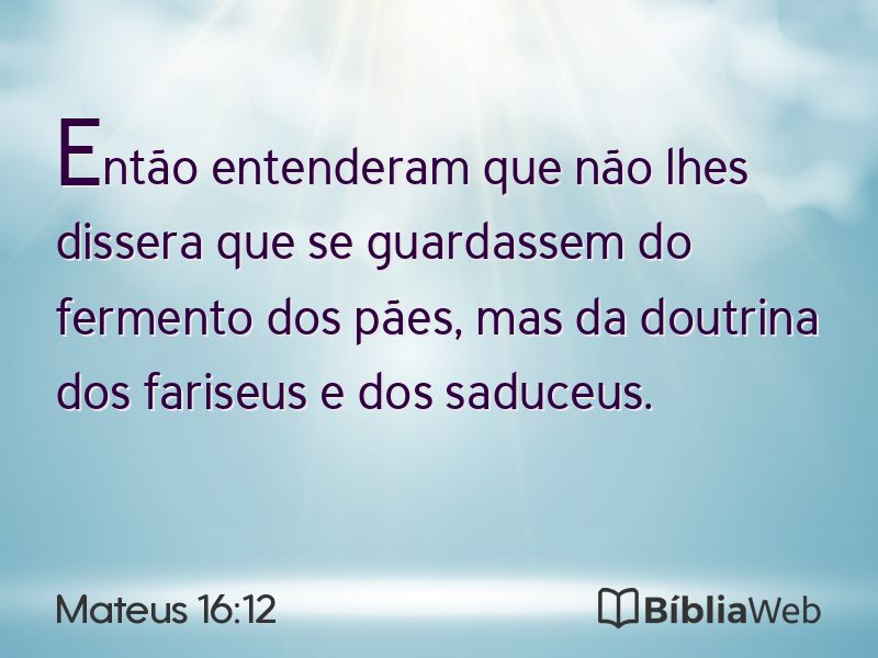Mateus 16:12 em imagem para compartilhar