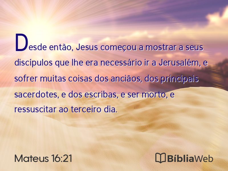 Mateus 16:21 em imagem para compartilhar