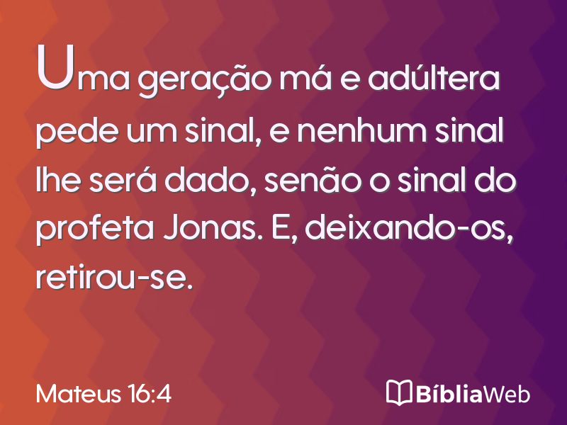 Mateus 16:4 em imagem para compartilhar