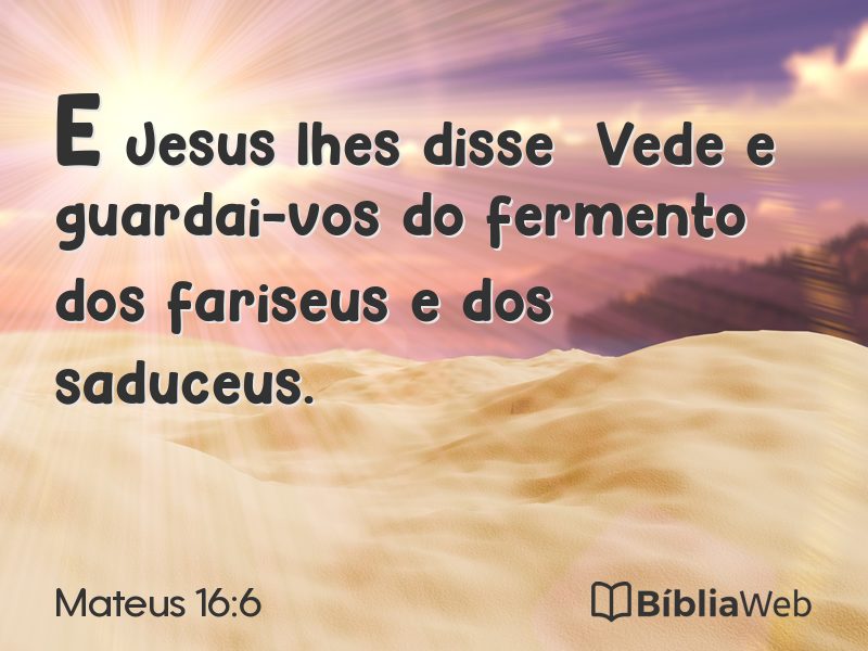 Mateus 16:6 em imagem para compartilhar